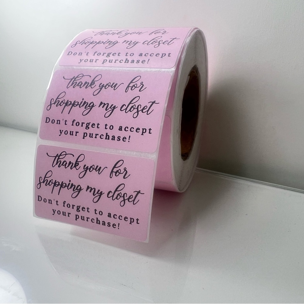 Thank You for shopping my closet  2" Stickers labels (100 roll ) NWT - Picture 4 of 7